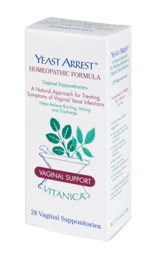 Vitanica Yeast Arrest 28 Suppositories product packaging