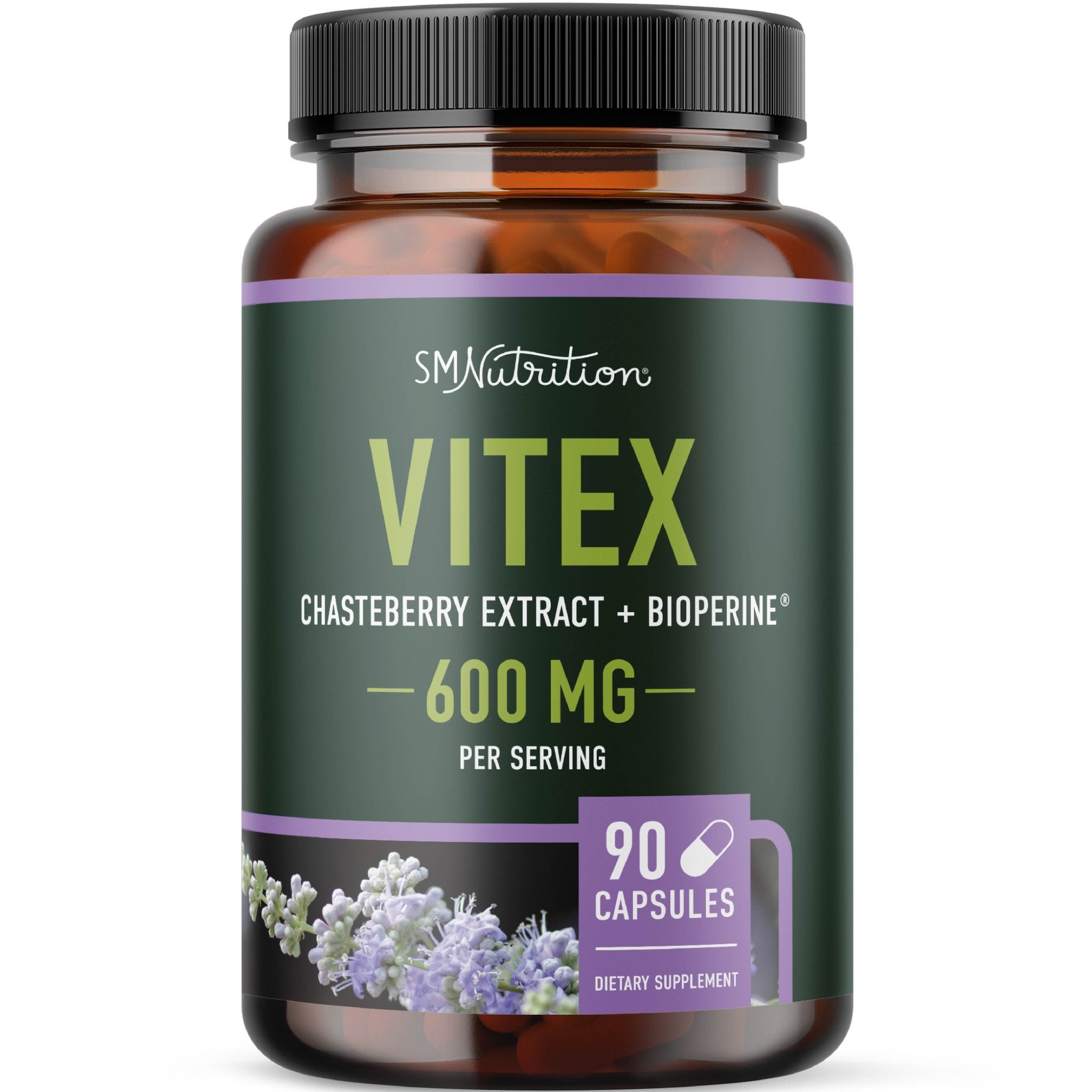 SMNutrition Vitex 600 mg 90 Capsules official front label