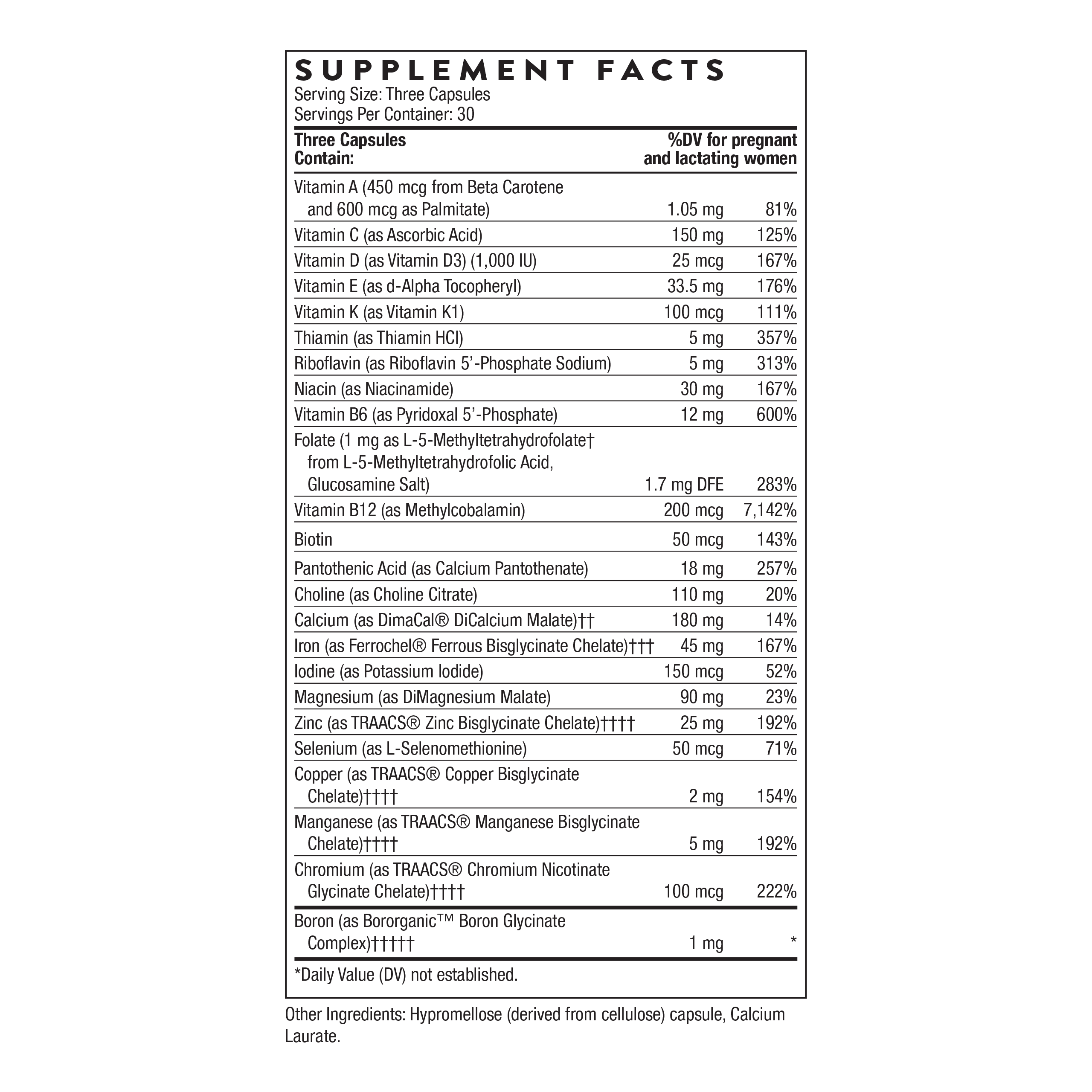 Thorne Basic Prenatal - 30 Capsules