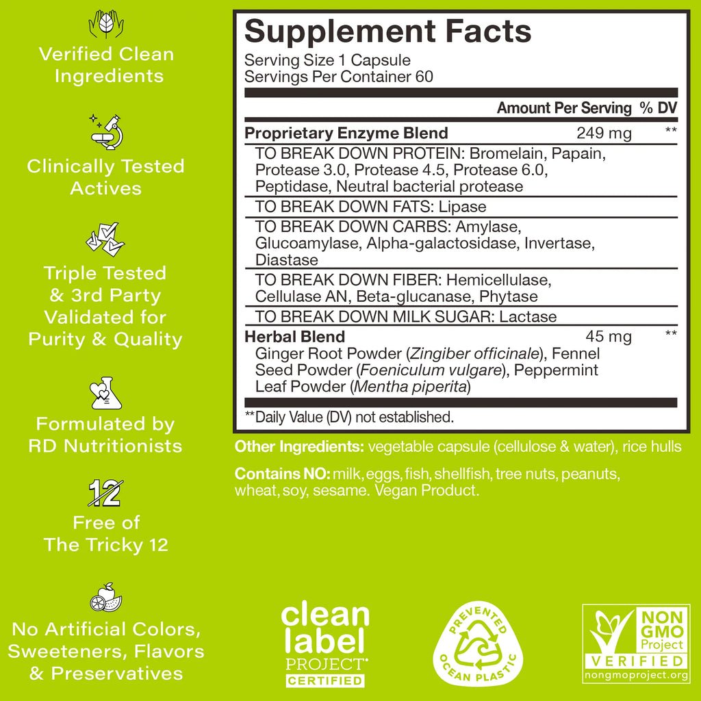 HUM Nutrition Flatter Me — 60 Capsules current Supplement Facts
