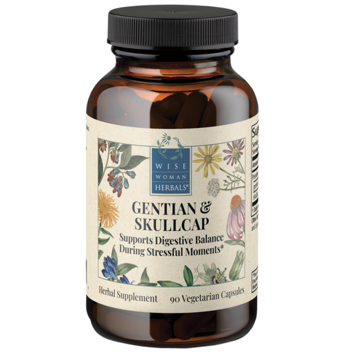 Wise Woman Herbals Gentian & Skullcap 90 Capsules product packaging